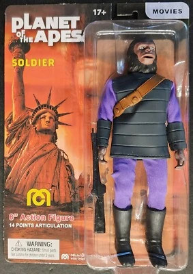 SOLDIER APE MEGO 8" MOC FIGURA DE AÇÃO PLANETA DOS MACACOS 2021 FILMES RETRÔ WGSH - Imagem 1 de 2