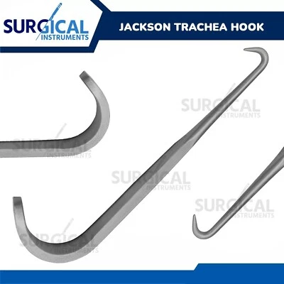 SURGINSTRUMENTS Jackson Trachea Hook Surgical Medical ENT Small 4" Stainless Steel German Grade