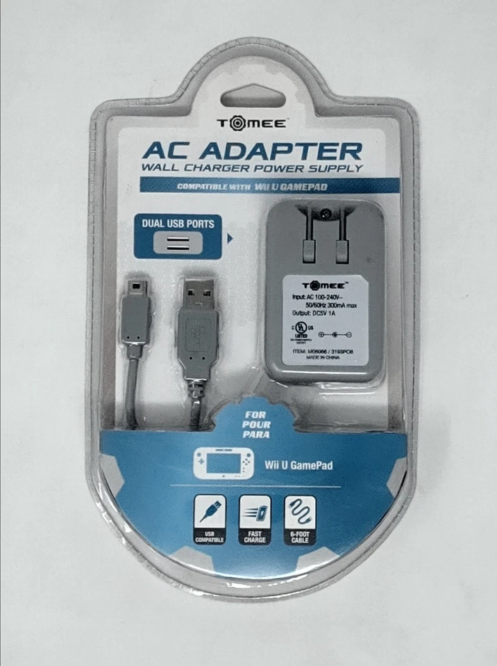 Tomee AC Adapter Wall Charger Power Supply for Wii U Game Pad (Tablet) - Image 1 of 1