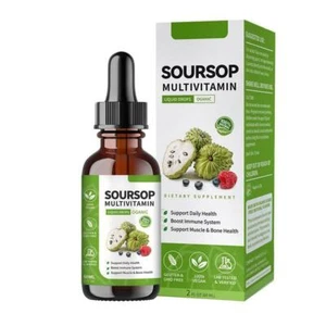 100%Pure Soursop Liquid Drops Fruit & Leaf Herbal Extract 60ml Supplement ~DE` - Picture 1 of 11