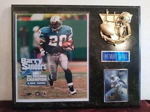 Barry Sanders Detroit Lions Football Sports Plaque 1997 NFL Rushing Champion - Picture 1 of 9