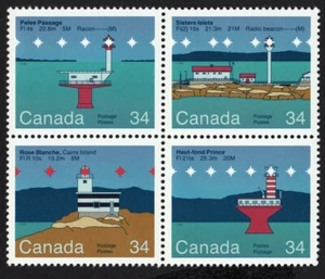 FAROS CANADIENSES - 2 = Inquilino Tipo 2 BL de 4 = Canadá 1985 #1066a MNH - Imagen 1 de 1