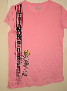 Disney Tinker Bell Tinkerbell Pink Sleep Pajama Top T-Shirt OSFM Women's New XXL - Picture 1 of 3