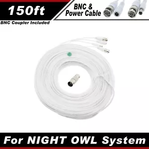 PREMIUM 150Ft BNC EXTENSION CABLE FOR NIGHT OWL B-10LHDA-881-1080, XHD502-88P-B - Picture 1 of 11