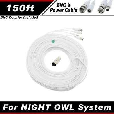 PREMIUM 150Ft BNC EXTENSION CABLE FOR NIGHT OWL B-10LHDA-881-720, XHD501-44P-B - Image 1 of 4