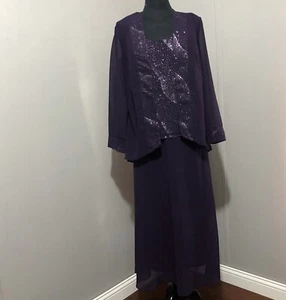 New Dana Kay Womens 3 PIECE DRESS SUIT  JACKET SKIRT  PURPLE SIZE 8 NWT - Picture 1 of 8