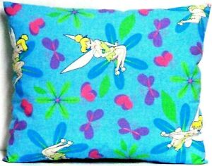 Toddler Pillow for Tinkerbell on Turquoise 100%Cotton #TB2 New Handmade