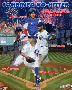 Chicago Cubs Lithograph print of Combined NO-Hitter 2024 - Picture 1 of 1