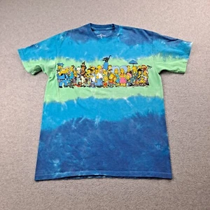 Simpsons Tshirt Men Medium Blue Universal Studios Tye-dye Shirt Bart Marge Homer - Picture 1 of 7