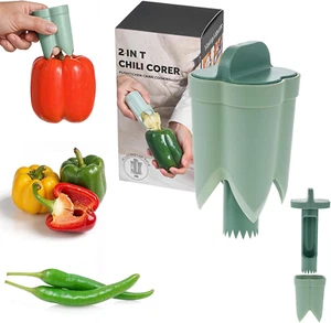 2 Piezas Herramientas Cortadoras de Pimienta, 2 en 1 Removedor Cortador de Semillas de Pimienta Cortador de Pimientos De - Imagen 1 de 10