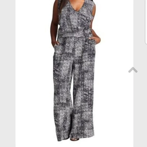 Mono sin mangas estampado blanco negro Mynt 1792 para mujer talla 16 W Foto 1 de 4