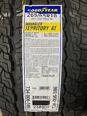 4 New 265 65 18 Goodyear Wrangler Territory AT All Terrain Tires - Image 1 of 4
