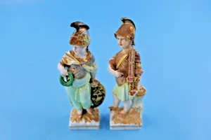 TWO KPM 1830'S PORCELAIN DECORATIVE FIGURINES  4 3/4" TALL BOY  AND GIRL - Picture 1 of 11