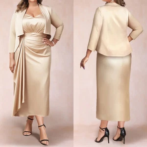 Hochzeitskleid Champagner 2-teiliges Set Column Maßgeschneidert 36 38 40 42 44 - Bild 1 von 11