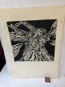 Vtg Etching Expressionism Grotesque Animal Monster 3/5 (Stanley) S Wyatt 6/86 - Picture 1 of 5