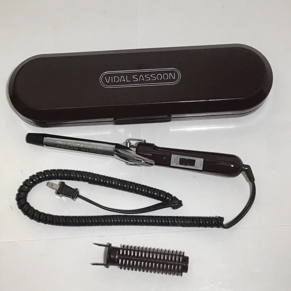 Vidal Sassoon Vintage Curling Iron  Hair Curler  With Brush Attachment And Case - Image 1 of 4