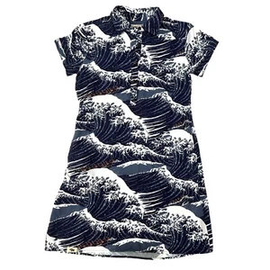 Western Aloha Popover Tropical Japan Hawaii Pacific Rower Floral Shirt Dress XS - Picture 1 of 7