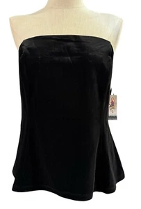 Sofía Vergara Volvet Strapless Top Sz XL (16-18) New Black Soot New - Picture 1 of 11