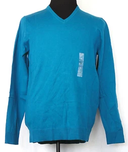 NUEVO NUEVO CON ETIQUETAS Suéter Alfani Azul Teal Oscuro Cuello en V Ligero Algodón/Nylon M - Imagen 1 de 2