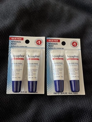 2x Aquaphor Lip Repair Immediate Relief For Severely Dry Lips Value Pack 4 Tubes - Image 1 of 3