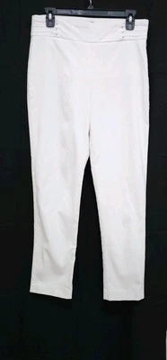 Pantalones para mujer JM Jennifer Moore elásticos cómodos medianos BLANCO NÍTIDO detalles con tachuelas Foto 1 de 4