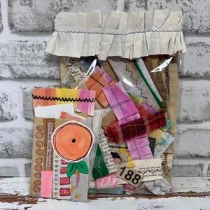 Handmade Stitched Snippets Clusters Fabric, Paper Lace Ephemera Junk Journals - Picture 1 of 11