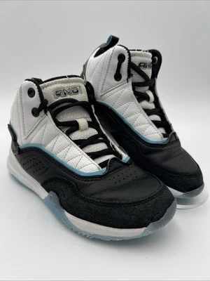 AND1 White, Black & Blue Hightop Lace up Basketball Sneakers Boy’s Size 13 Youth - Image 1 of 4