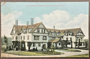 New Milford  CT View of the Ingleside School Weantinaug Hall Ships Free - Picture 1 of 2