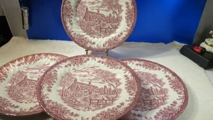 VINTAGE CHURCHILL PORZELLAN THE BROOK Churchill The Brook 4er Set Essteller 10" - Bild 1 von 6