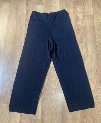 Uniform John Paul Richard Women’s 1X Black Knit Wide Leg Pants Elastic Waist - Image 1 of 4