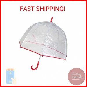 1265AXRed Bubble Clear Umbrella, Dome Shape Clear Umbrella - Picture 1 of 1