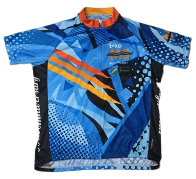 Primal Bike MS Bay to Bay 2017 Cycling Jersey Men’s 2XL Blue Abstract Graphic - Image 1 of 4