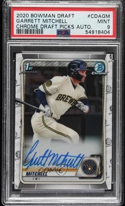 2020 Bowman Draft Chrome Picks Garrett Mitchell #CDA-GM PSA 9 MINT Auto - Picture 1 of 3