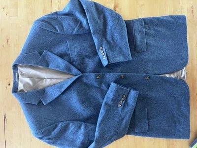 Oscar de la Renta Jacket 48L Blue Wool Cashmere Blazer Jacket - Image 1 of 4