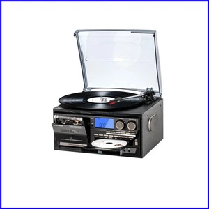 Versátil tocadiscos de 3 velocidades con Bluetooth y opciones de reproducción multimedia 9 en 1 - Imagen 1 de 10
