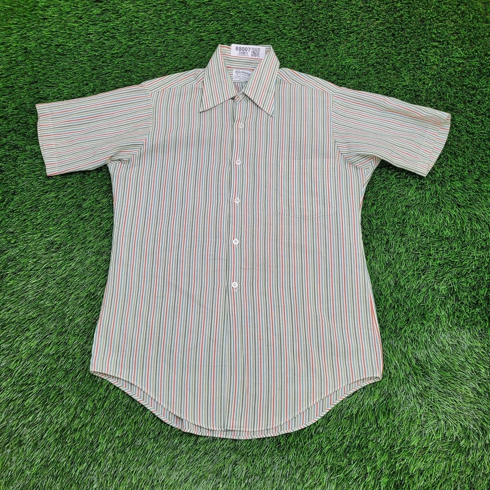 Vintage 80s Van-Heusen Disco Colorful Shirt S/M 20x31 Rainbow - Image 1 of 4