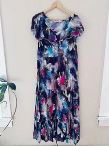 Maxi Vestido Suave Alrededor Para Mujer Sueños Italianos Talla XL Niveles Floral Modesto - Imagen 1 de 9