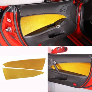 Panel de moldura de puerta interior de fibra de carbono amarillo compatible con Corvette C6 2005-2013 - Imagen 1 de 6