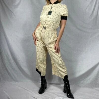 Gaultier raro viscosa crema mono inspirado en el boxeo de colección nuevas etiquetas reino unido 8/10 Foto 1 de 4