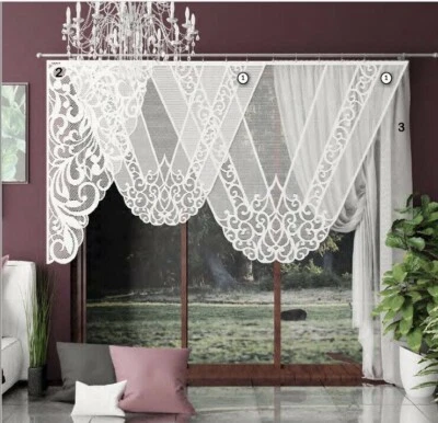 Fertiggardine Gardinen Set Vorhänge Schiebegardine Flächenvorhang Kräuselband  - Bild 1 von 4