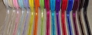 10 yds SHEER & SATIN NYLON CORSAGE RIBBON  5/8"  (choice of 16 colors) - Picture 1 of 17
