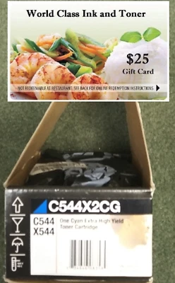 Genuine Lexmark C544X2CG Extra High Yield Toner OPEN BOX +FREE $25 GIFT card - Image 1 of 2