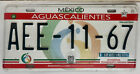 AQUASCALIENTES Mexiko Stahl Nummernschild #AEE-1167