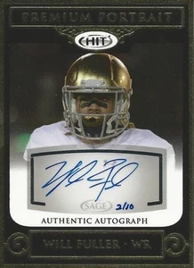 2016 SAGE HIT Will Fuller AUTO #/10 Houston Texans Notre Dame SCARCE - Picture 1 of 2
