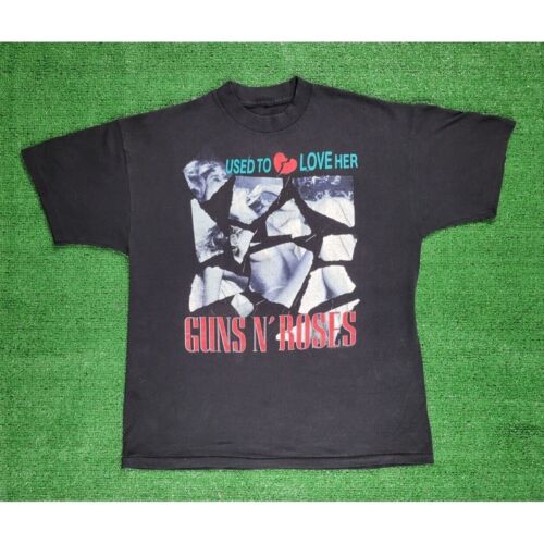 Vintage lata 80. Guns N Roses Used To Love Her LIES Tour Band Rock Shirt Rozmiar XL 1989