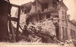 Vintage Postcard Jonchery Marne Maisons Bombardees Par Les Allemandes - Picture 1 of 2