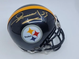 Merril Hoge signed handsigniert Riddell Mini Helm Pittsburgh Steelers - Bild 1 von 3