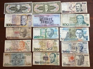 Lotto 15 banconote Brasile cartamoneta 045362 - Foto 1 di 2