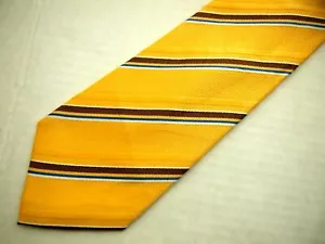 Tasso Elba Herren-Krawatte gelb braun weiß gestreift 61 Zoll lang - Bild 1 von 5