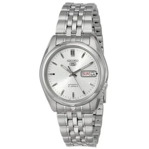 Seiko 5 Automatic Silver Dial Silver Stainless Steel Men's Watch SNK355 - Picture 1 of 3